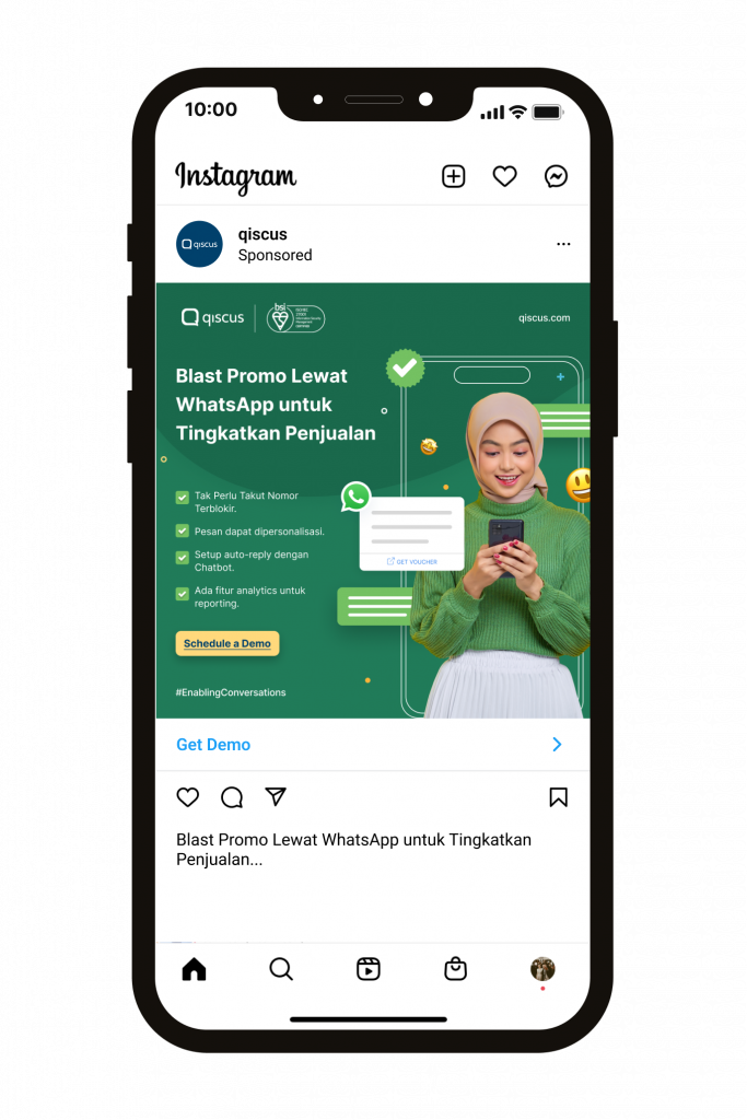 Contoh iklan WhatsApp.