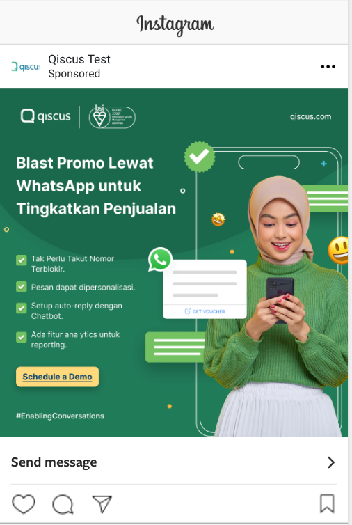 Iklan Instagram untuk Click to WhatsApp