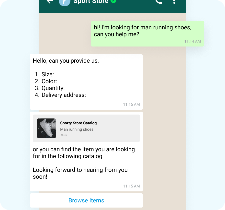 check out dari chat commerce