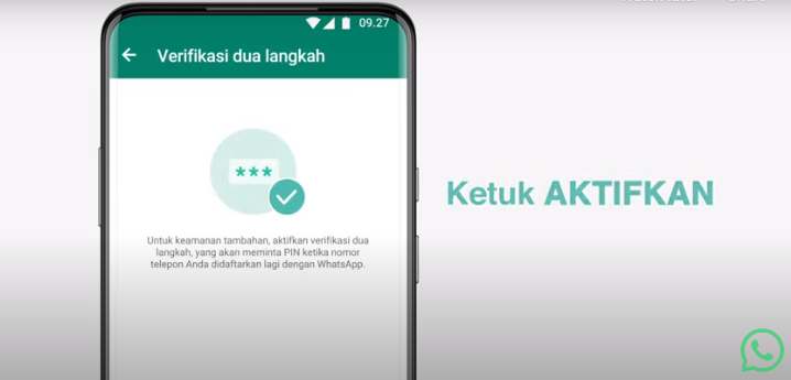 Cara mengamankan akun WhatsApp dengan verifikasi dua langkah.
