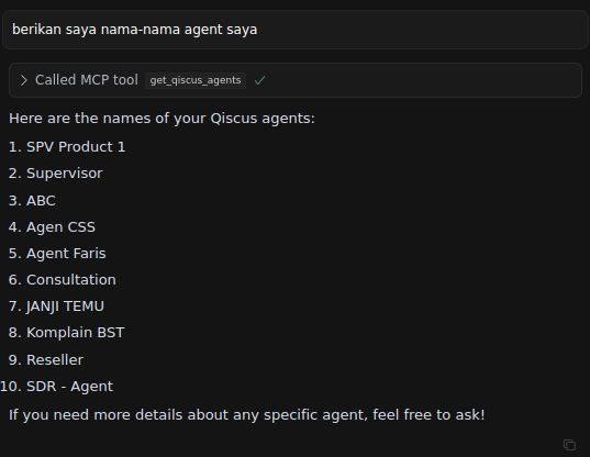 pengujian server MCP
