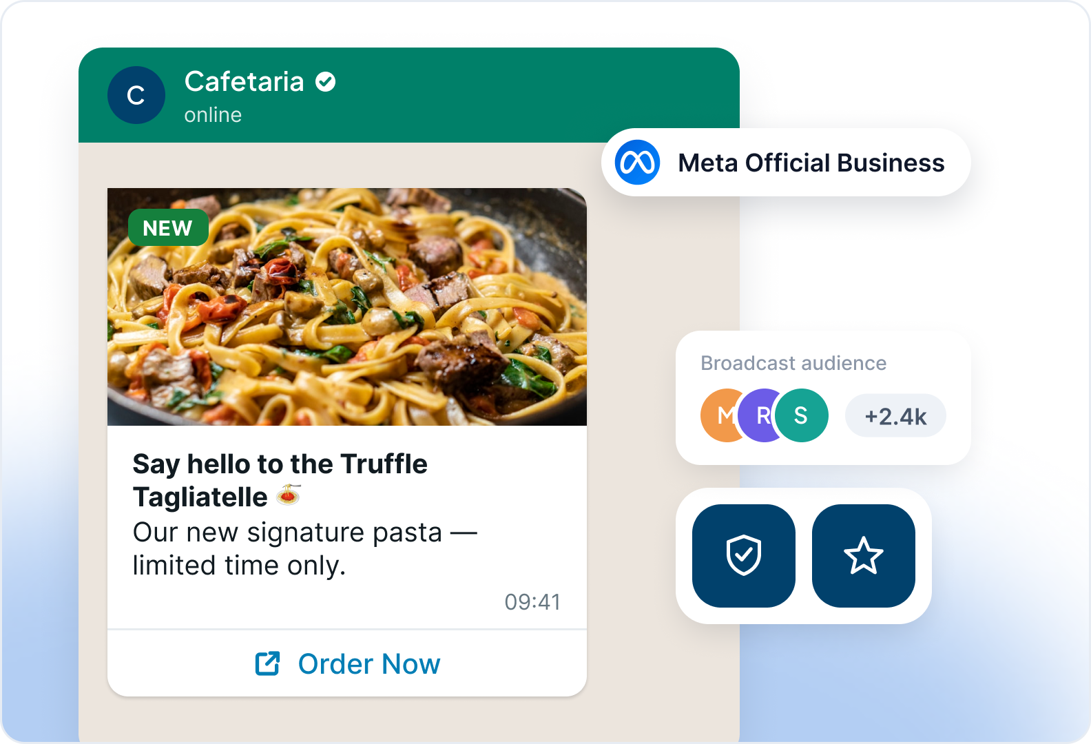 WhatsApp broadcast campaign with Meta Official Business label