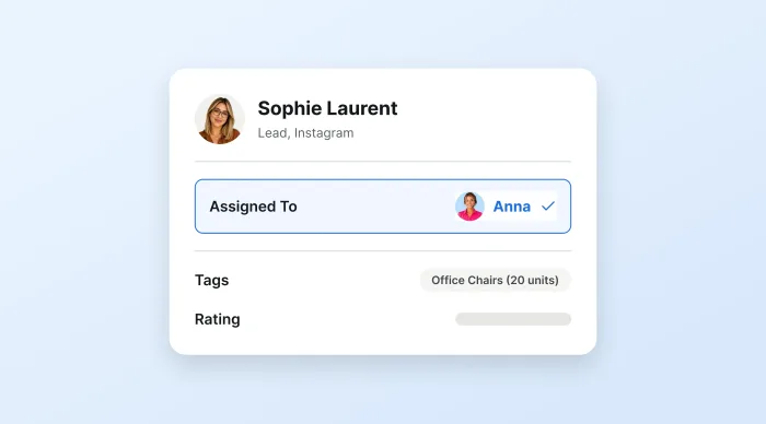 Assign: The Lead gets an owner.