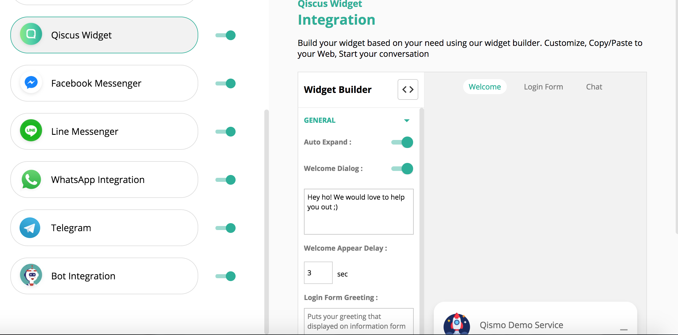 set up channel in qiscus multichannel cs chat