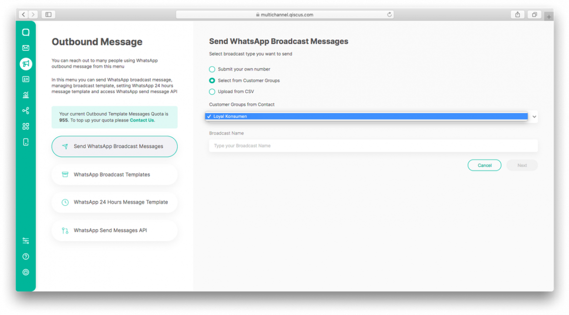 Sending Proper Broadcast Messages to Specific Customers